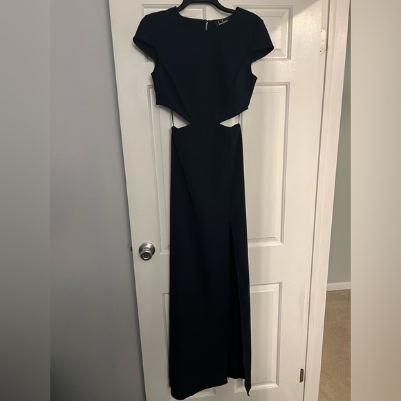 Navy Open Back Dress - Picture 3 of 6